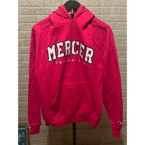 Champion Mercer University Hoodie Sweatshirt Pullover Pink Collegiate‎ Medium